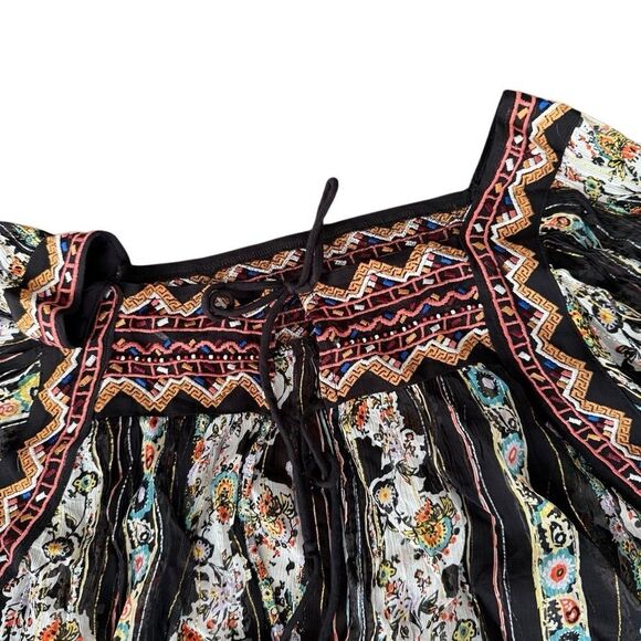 Free People Dance Magic Embroidered Tunic Dress Embroidery Mini Small Oversized - Picture 6 of 7